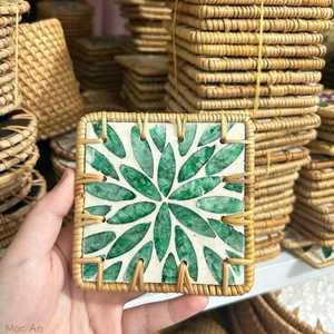 High Quality Handmade <b>Mop</b> Material Eco-Friendly Customizable Classic Design Serving Coasters - Product Image 5
