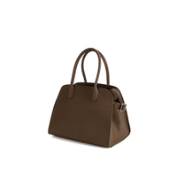 Sac fourre-tout en cuir véritable de haute qualité pour femmes, sac de travail à poignée supérieure noir et gris éléphant, sac à main de grande capacité