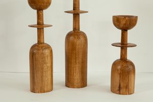 Juego de Portavelas de Madera Personalizado con Diseño de Bolas de Patrón Irregular, Adorno Decorativo para Mesa de Navidad, Decoración del Hogar por UO - Product Image 6
