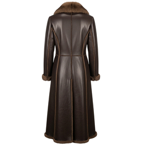 Abrigo Largo de Invierno Unisex de Cuero Genuino con Cuello Solapa, Manga Larga, Botones Frontales, Prenda Exterior Cálida, Moda Moderna - Product Image 4