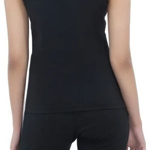 Camiseta sin mangas negra para mujer, cuello redondo, ajustada, informal, básica, para el día a día, elástica, ropa de moda femenina - Product Image 5