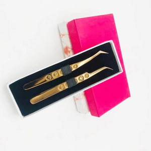 Pinzas Antideslizantes para Extensión de Pestañas, Pinzas de Precisión con Punta de Fibra de Acero Inoxidable para Herramientas de Maquillaje - Product Image 1