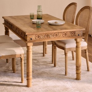 Mesa de comedor rectangular Vandana Hexa Altis de 160x90 cm en madera de mango Taraz - Product Image 1