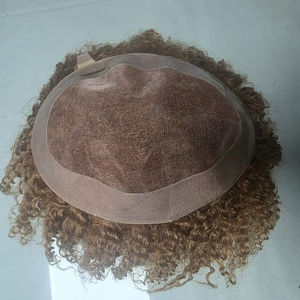 Prothèse capillaire homme en cheveux humains indiens Remy bouclés, base mono - TAZ HAIR BANGLADESH - Product Image 1