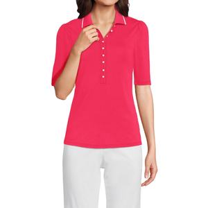 เสื้อถักแขนสั้นผู้หญิง ผ้าฝ้าย 100% กระดุมติดหน้า ทรงเข้ารูป สไตล์ลำลอง เสื้อกอล์ฟ รับทำโลโก้ตามสั่ง OEM ODM - Product Image 1