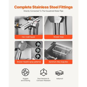 Estación de Lavado para Perros de 38 Pulgadas de Acero Inoxidable para Mascotas Pequeñas, Uso Doméstico, Fregadero para Aseo de Mascotas con Grifo de Agua Fría y Caliente y Cabezal de Ducha - Product Image 5