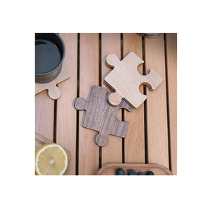 Customizable Logo Restaurant Tea Coaster Set High Quality <b>Puzzle</b> Design Wooden Coasters And Customised Size Hot Sale Product - Product Image 6