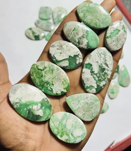 Trimurti Gems - Cabujón de Variscita Verde - Gema Natural con Matriz de Telaraña, Aspecto Turquesa, Piedra Suelta, Origen Rajasthan, Color - Product Image 5