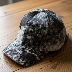 Unisex 6-Panel Hair on Hide leather Baseball <b>Cap</b> Tie Dye Black White Cotton Fitted Casual Spring Summer Hat 58-60CM - Product Image 4