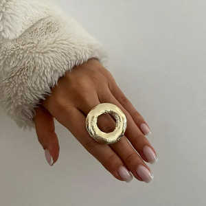 PRAO Gold Plated <b>Statement</b> <b>Ring</b> Anti-Tarnish Fashion Accessory - Product Image 1