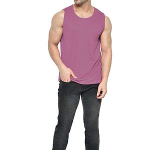 T-shirt sans manches pour homme en coton de qualité supérieure, logo personnalisé, coupe slim, t-shirt uni pour homme, t-shirts de sport - Product Image 5