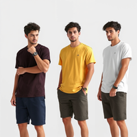 T-shirt en coton uni pour homme, tee-shirt basique décontracté personnalisé