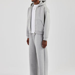 Sudadera con Capucha y Cremallera para Hombre, Talla Grande, Color Sólido, Informal, de Forro Polar Transpirable, con Bolsillo, 340g, Ropa de Invierno, 100% Algodón, Oxend Sports - Product Image 6
