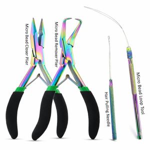 All-in-1 Hair Extension Tools Kit Rainbow Micro Beads Hair <b>Pliers</b> & Scissors <b>Set</b> - Product Image 2