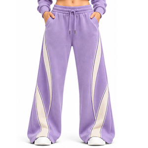 <b>Womens</b> Fleece Flared <b>Trousers</b> <b>Loose</b> Wide Leg Winter Pants Custom Wholesale Manufacturer Private Label OEM ODM Casual Apparel - Product Image 1