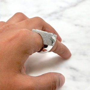 Bague Cocktail Personnalisée en Moissanite pour Homme, Style Luxe en Argent 925, Idéale pour le Quotidien et les Fêtes - Product Image 2
