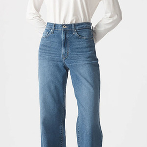 Jeans de Mezclilla Ecológicos al por Mayor para Mujer, Otoño-Invierno, 100% Algodón, Forro Polar, Corte Acampanado, Pierna Ancha, Vintage, Bordados, Cintura Alta - Product Image 4
