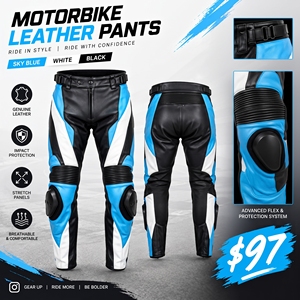 High Quality Motorbike Cycling <b>Leather</b> Trousers Motorcycle <b>Leather</b> Biker <b>Pants</b> <b>Men</b> Women Moto Racer Biker <b>Leather</b> <b>Pants</b> - Product Image 4