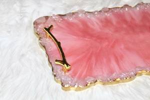 Modern Polished Luxury Design Resin Serving <b>Tray</b> for <b>Kitchen</b> & Living Room Dishwasher Safe - Product Image 3