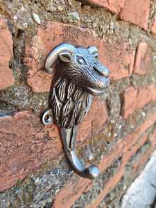 Vintage Style Sheep Head Single <b>Wall</b> Hook Rustic Metal Animal Decorative <b>Key</b> Towel <b>Rack</b> Heavy Duty <b>Wall</b> Mounted Hat Hook - Product Image 5