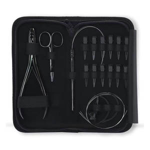 Kit d'outils professionnels pour extensions de cheveux en acier inoxydable de qualité supérieure, accessoires de coiffure pour salon, installation et retrait d'extensions de cheveux - Product Image 1