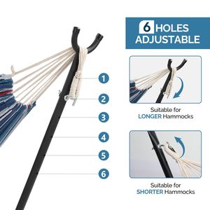 Amaca Doppia Resistente con Supporto per 2 Persone, Pieghevole, Borsa per il Trasporto, Blu e Viola, per Uso Interno ed Esterno - Product Image 3