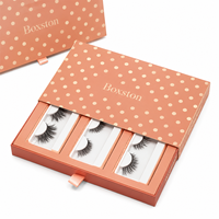 Boîte d'emballage coulissante de luxe en carton rigide avec logo personnalisé, en matériaux recyclés et doublure en éponge pour faux cils en vison