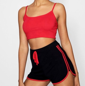 2024 nouvelles femmes décontracté été tricot coupe régulière taille haute pêche Yoga Fitness Shorts - Product Image 3