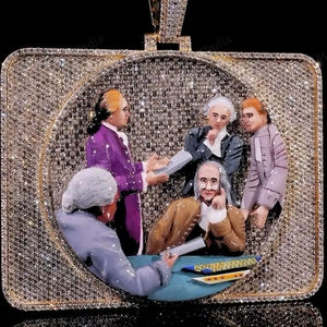 Colgante de Moissanita VVS Personalizado con Esmalte, Diseño 3D en Plata 925, Pasa el Test de Diamantes, Joyería Hip Hop para Raperos - Product Image 1