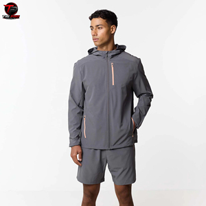 Conjunto Deportivo Ligero con Capucha y Pantalones Cortos para Correr en Primavera, Ropa Deportiva para Entrenamiento al Aire Libre, Estampado de Leopardo, Unisex - Product Image 4