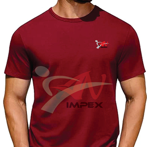 Men's Short Sleeve Solid Crew Neck T-Shirt Custom <b>Logo</b> 100% Cotton Washed Nonwoven Blank Eco-Friendly Breathable Casual Summer - Product Image 5