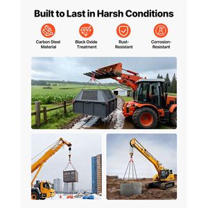 Sling en chaîne en acier allié G80 robuste 3/8 x 10 pi avec 4 crochets de préhension, capacité de levage de 22900 LBS - Product Image 5