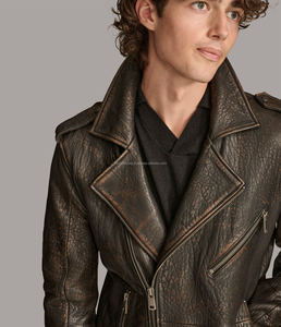 Articles de vente chauds Vestes en cuir Blouson aviateur en cuir Original 100% Veste en cuir pour hommes - Product Image 6