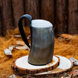 Chope à bière en corne de buffle polie, style animalier, écologique, taille et logo personnalisables - Product Image 3