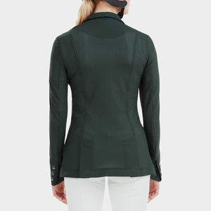 Chaqueta de equitación para mujer, verde, poliéster y algodón, manga larga, para salto ecuestre, competición, con logo personalizado, venta al por mayor - Product Image 4