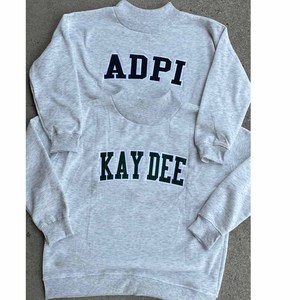 Phi / Delta Private Label Women <b>Mock</b> <b>Neck</b> Sweatshirt Chenille ADPI Letter Sigma / Alpha /Iota Embroidery Oversized Cotton - Product Image 1