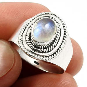 Brilliant Oval Shape Rainbow Moonstone Gemstone <b>Ring</b> Made of 925 Sterling Silver Cute Wedding <b>Ring</b> Fine Gemstone <b>Boho</b> Jewelry - Product Image 3