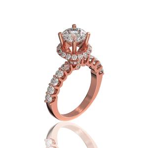 Anillo de compromiso de moissanita radiante de lujo para mujer, 6.3mm, Vietnam Glosbe & Co, joyería al por mayor de alta calidad - Product Image 4