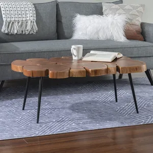 Mesa de Centro de Madera de Nogal con Borde Natural, Diseño Moderno, Ecológica y Duradera, para Sala de Estar - Product Image 6