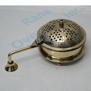 Brûleur d'encens classique en laiton avec poignée, portable, écologique, fait main, pour charbon et bakhoor, idéal pour la maison et le temple - Product Image 4
