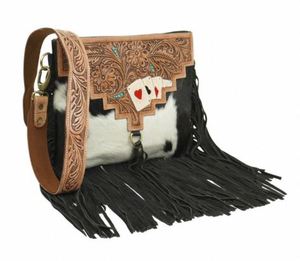 Sac bandoulière en cuir de vachette de qualité supérieure pour femme avec franges |   Sac à main de style occidental Inde 2026 Qualité export Premium Pro - Product Image 1