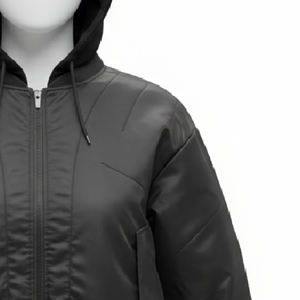 Veste à capuche courte de haute qualité en tissu mémoire de polyester 100% - Product Image 3