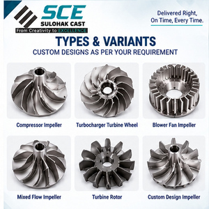 Roue d'impulsion radiale en acier inoxydable pour compresseur, composant de rotor de turbocompresseur industriel de haute précision SCE SULOHAK CAST - Product Image 2