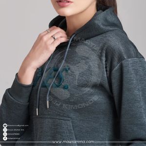 Sweat à capuche unisexe surdimensionné en molleton épais 100% coton avec logo personnalisé brodé en 3D, imprimé sur la poche, style streetwear hiver - Product Image 5