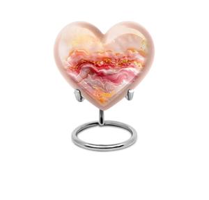 Petites urnes funéraires en forme de cœur pour cendres humaines, mini urne bleue avec boîte en velours en forme de cœur et support - Product Image 5