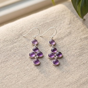 Pendientes Colgantes de Amatista Natural, Plata de Ley 925, Gema Morada Facetada, Pendientes de Gota Hechos a Mano, Joyería Fina, Regalo - Product Image 6