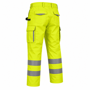 Hi <b>Vis</b> Workwear Pants Men Reflective Safety <b>Trousers</b> Polyester Construction Uniform Cargo Pocket Design - Product Image 2