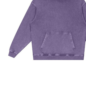 Sweat-shirt à capuche violet surdimensionné pour homme 2026, couleur unie, en molleton bouclette, coupe décontractée, pour l'automne - Product Image 3