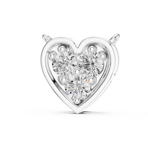 Pendentif Cœur en Or Blanc 18 carats avec Diamant de Laboratoire Plaqué Rhodium, Coupe Ronde Brillante, Promesse d'Amour Éternel, Romantique Éclat - Product Image 2