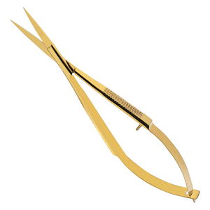 Ciseaux à sourcils de luxe en acier inoxydable doré, très demandés, avec logo personnalisé, résistants à la rouille, pour la coupe des sourcils - Product Image 1
